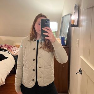 Small, light grey Barbour quilted jacket